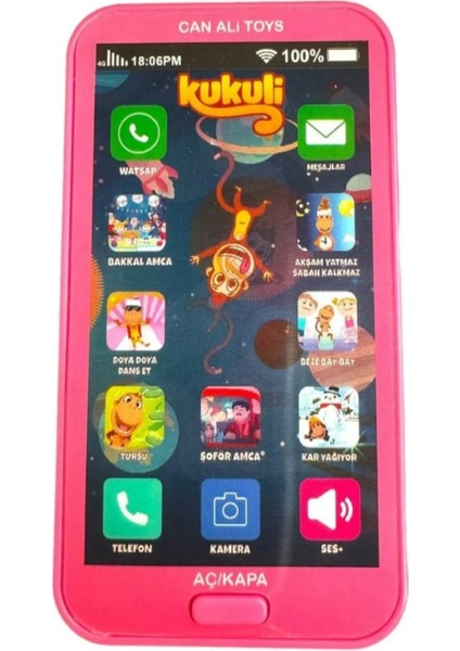 Berattoys Oyuncak Cep Telefonu Sesli Işıklı Eğitici Oyuncak Kukuli Şarkılı 12 Fonksiyonlu