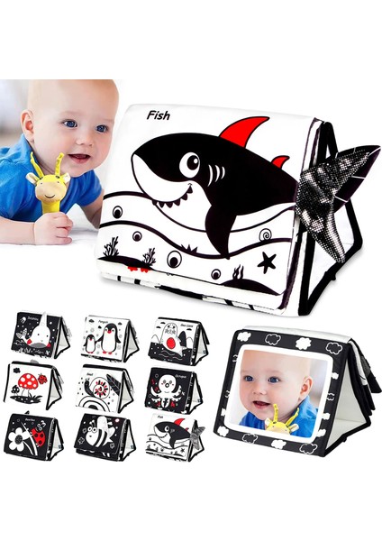 Tummy Time Hışırtılı Yumuşak Bez Aktivite Kitabı - Siyah Beyaz fiyatları