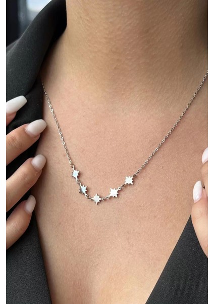 Yıldız Figürlü Çelik Kolye - Yaprak Figürlü Çelik Kolye (2 Adet Çelik Kolye) indirimleri