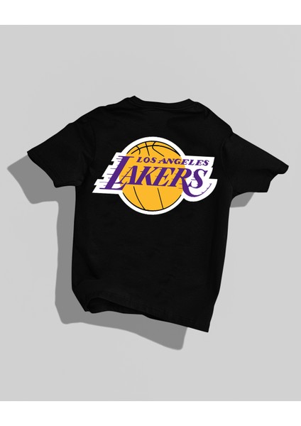 Lakers Tasarımı Sırt Baskılı Yüksek Kalite Kompakt Oversize T-Shirt