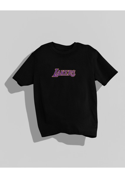 Lakers Tasarımı Sırt Baskılı Yüksek Kalite Kompakt Oversize T-Shirt