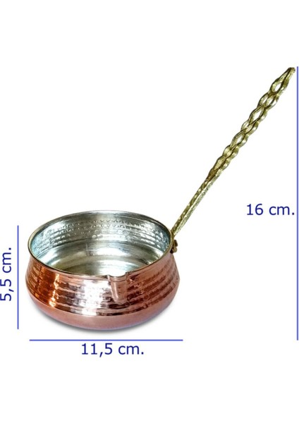 Metalik El Yapımı Bakır Sosluk Sos Pişirme Tavası 335 ml Bakır Bakır