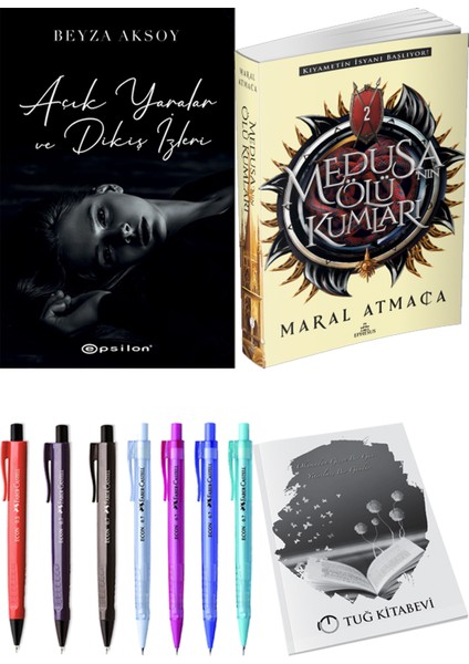 Medusanın Ölü Kumları 2 Maral Atmaca ve Epsilon Yayınevi Açık Yaralar ve Dikiş Izleri Beyza Aksoy 2li Set