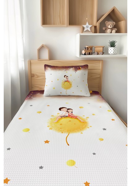 Prens-Prenses Desenli Tek Kişilik Çocuk Pike Takımı Tlap-039