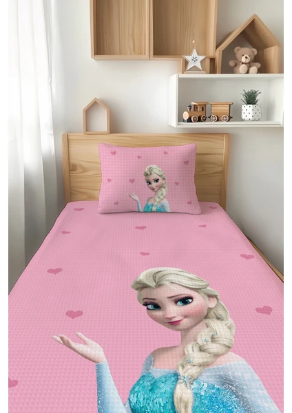 Talia Home Pembe Elsa Desenli Tek Kişilik Çocuk Nevresim Takımı Tlap-069