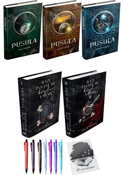 Pusula Kolezyum Kızıl Şafak Konsorsiyum Ciltli Kader Arvas ve Bazı Insanlar Böyle Yaşar 2li Set Ciltli Filiz Puluç