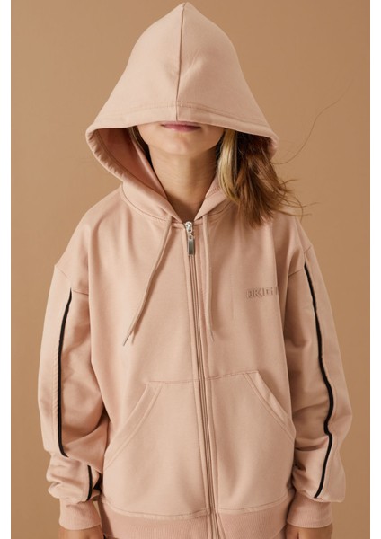 Bej Original Yazılı Hırkalı Kız Çocuk Eşofman Takımı 19488 fırsatları