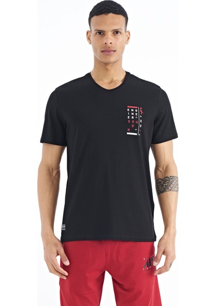 Erkek Siyah 0 Yaka T-Shirt 88186