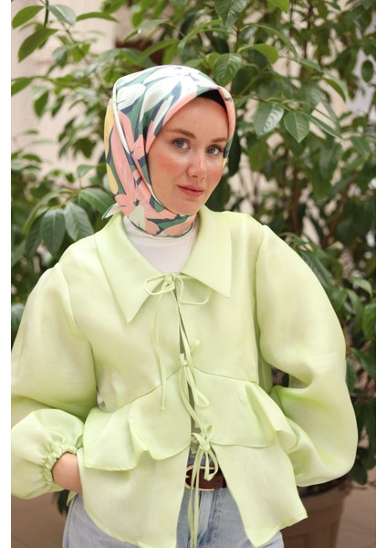 Twill Ipek Eşarp - 11439-22 Çağla