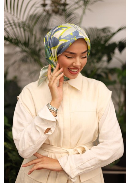 Twill Ipek Eşarp - 11439-24 Yeşil fiyatları