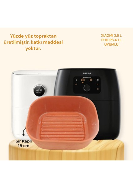 Airfryer Yemek Pişirme Güveci, Sır Kaplı 18 cm