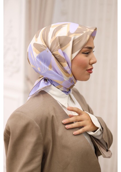 Twill Ipek Eşarp - 11439-17 Lila modelleri