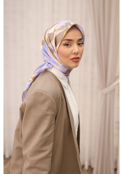 Twill Ipek Eşarp - 11439-17 Lila fırsatları