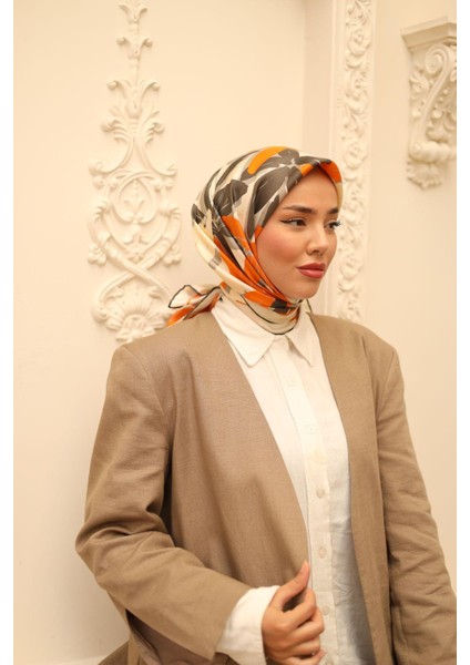 Twill Ipek Eşarp - 11439-50 Turuncu modelleri