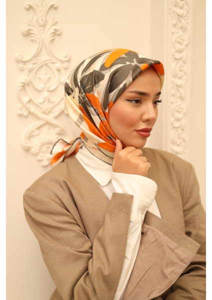 Twill Ipek Eşarp - 11439-50 Turuncu indirimleri