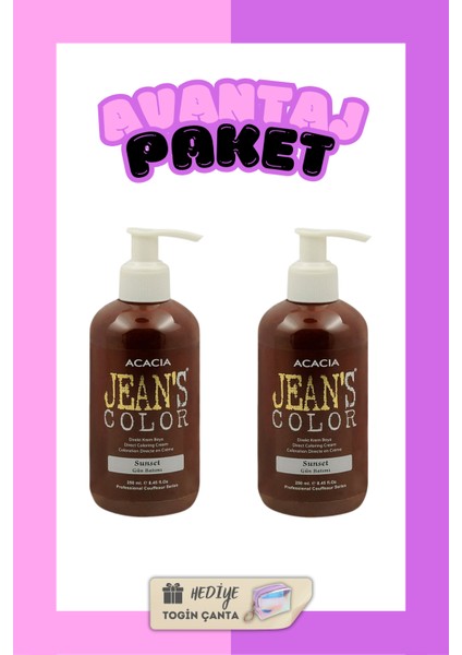 Gün Batımı Renkli Saç Boyası 250 Ml X2 Adet Su Bazlı Sunset Hair Dye