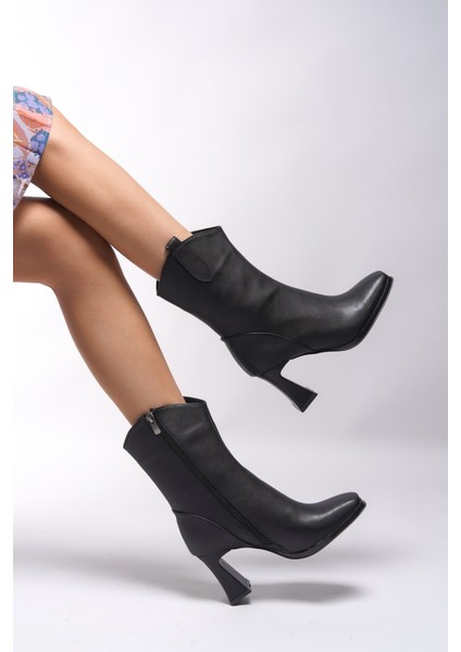 Qhicase Kadın Yüksek Topuklu Kısa Çizme 0012805 fiyatları