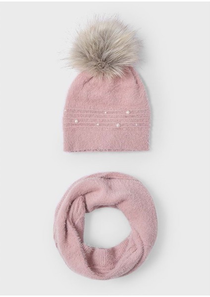 Kız Çocuk Atkı-Şapka - Mayoral - Nar Çiçeği - 10 Yaş