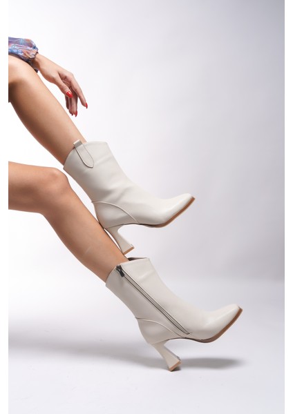 Qhicase Kadın Yüksek Topuklu Kısa Çizme 0012805 fiyatları