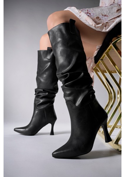 Kadın Topuklu Çizme 00128511 Vegan Deri Günlük Kullanım için Şık ve Trend modelleri