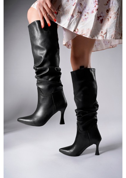 Kadın Topuklu Çizme 00128511 Vegan Deri Günlük Kullanım için Şık ve Trend fırsatları