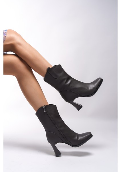 Qhicase Kadın Yüksek Topuklu Kısa Çizme 0012805 fiyatları