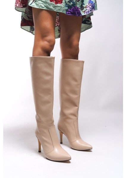 Kadın Deri Sivri Burun İnce Topuklu Çizme Şık Tasarım Rahat Kalıp Günlük ve Özel fırsatları