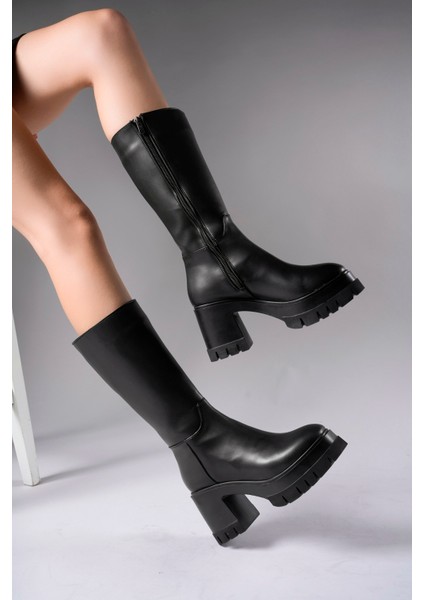 Lvamel Kadın Diz Altı Topuklu Çizme 0012501 modelleri