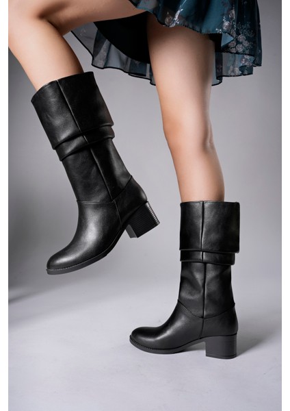 Ziecno Kadın Vegan Deri Çizme Kalın Topuklu Günlük Kullanıma Uygun Şık ve Rahat Tasarım fırsatları