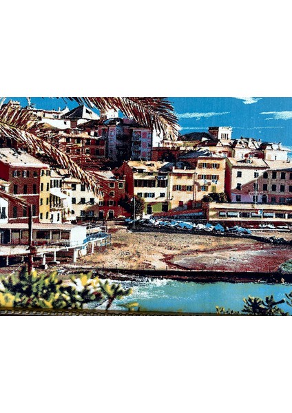 Riviera'da Bir Gün Adlı Iran Tebriz Halı Tablo 123x73cm - Duvar Halı Kilim Tablo fiyatları