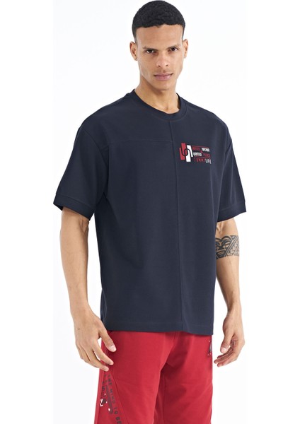 Erkek Lacivert Oversize T-Shirt 88197 fiyatları