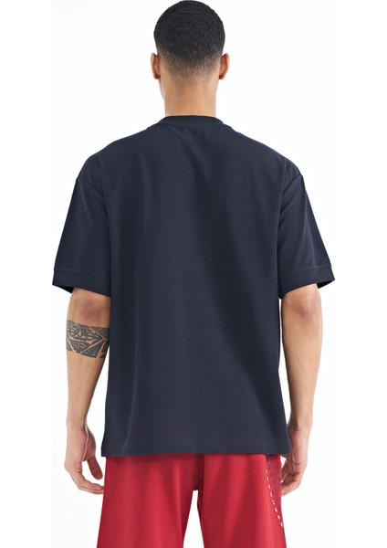 Erkek Lacivert Oversize T-Shirt 88197 modelleri