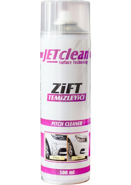 Jetclean 500 ml Zift Temizleyici Sprey Oto Araç Için Asfalt Zifti Temizleme Spreyi