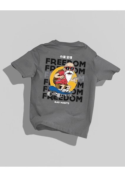 Dragon Ball - Freedom Tasarımı Sırt Baskılı Yüksek Kalite Kompakt Oversize T-Shirt