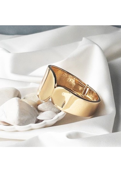 Altın Kaplama Geniş Çelik Kelepçe Bileklik Her Bileğe Uygun modelleri