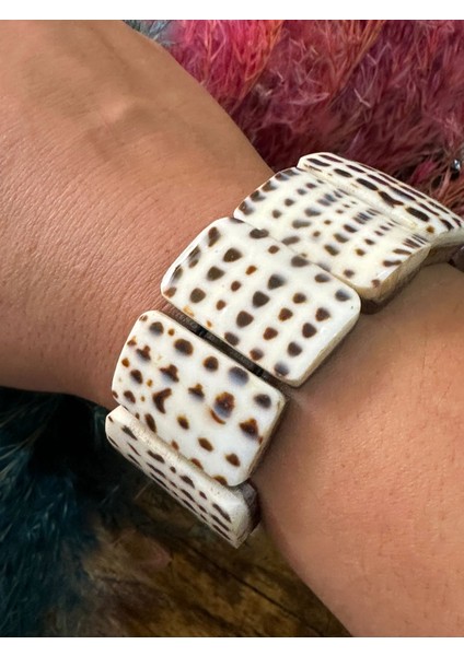 Ahşap Bika Kaplama Lastikli Otantik Unisex Bileklik