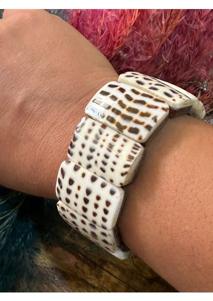 Ahşap Bika Kaplama Lastikli Otantik Unisex Bileklik