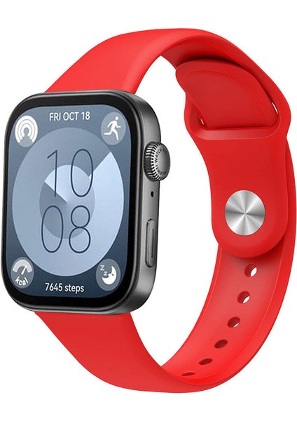 Huawei Watch Fit 3 Krd-11 22MM Silikon Kordon-Kırmızı