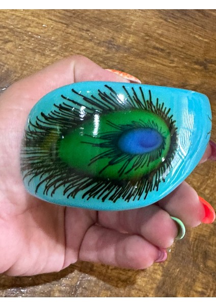 Tavus Kuşu Kanadı Desenli Kemik Kadın Hint Bileziği Çap 7 cm modelleri