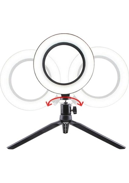 What For Dekor Işık Için Stüdyo Video Fotoğraf Ring Light Tripod Led Halka Işık 26cm