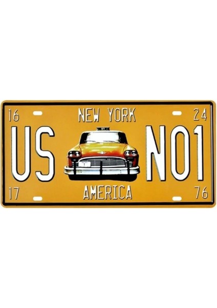 Koleksiyon Newyork Taxi Metal Plaka 15X30CM