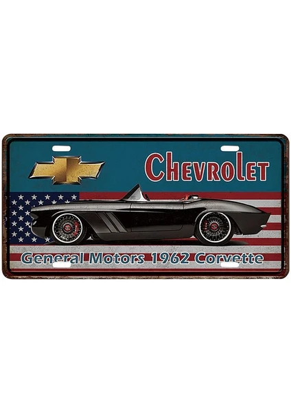 Koleksiyon Chevrolet Metal Plaka 15X30CM