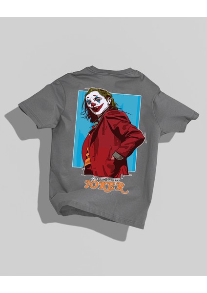 Joker Tasarımı Sırt Baskılı Yüksek Kalite Kompakt Oversize T-Shirt