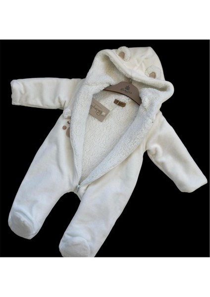 Unisex 0-3 Ay Unicorn Kışlık Içi Polar Fermuarlı Tulum