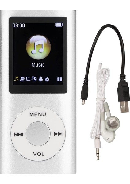 Mp3 Çalar Şık Çok Fonksiyonlu Kayıpsız Müzik Çalar, Kulaklıklı, 1,8 Inç Ince LCD Ekranlı Taşınabilir Mp3 Müzik Çalar, Destek Hafıza Kartı