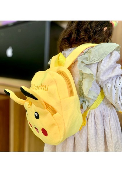 Unisex Pikachu Karakter Figürlü Pikhaçu Çocuk Sırt Çantası Ana Okul Çantaları Iki Cepli Hediyelik S