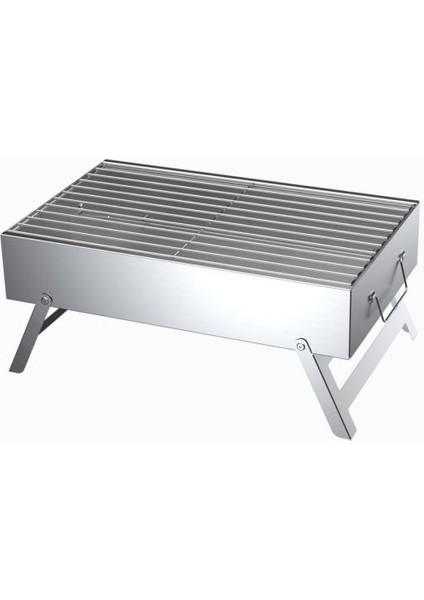 30*50 cm Galvaniz Katlanılabilir Ayaklı Tel Izgaralı Mangal (Portatif Mangal)