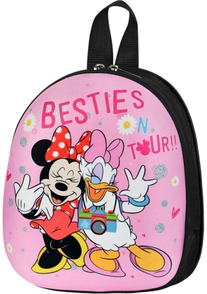 Back To School 3D Kabartmalı Minnie Mouse Daisy Duck Anaokulu Kreş ve Günlük Kullanım Sırt Çantası