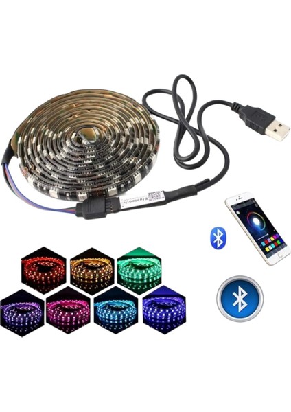 Tv Arkası Bluetooth Rgb USB LED Şerit Aydınlatma