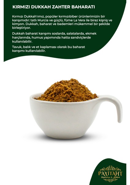 Payitaht Hurma Kızıl Dukkah Dukka Baharatı 200 Gr. 1. Kalite Doğal X10